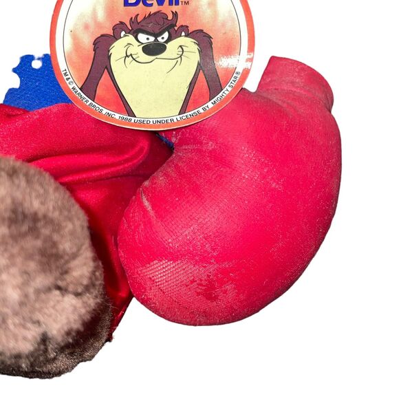 Vintage Plush Tazmanian Devil Warner Bros Boxing Glove Bedroom Decor Gift 11" - Picture 8 of 13
